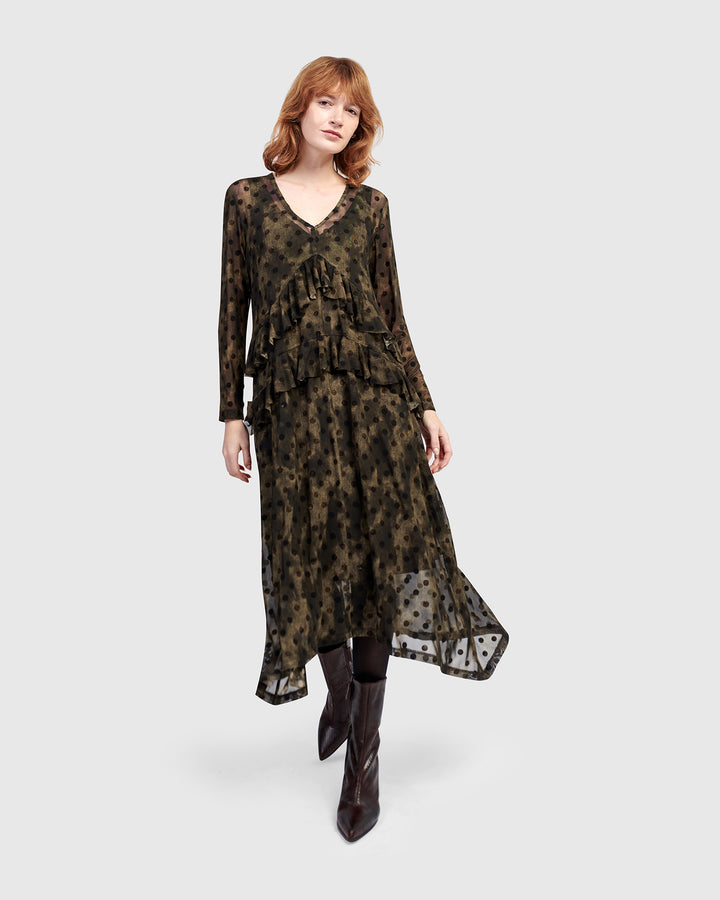 Urban Sprig Mesh Dress, Antique