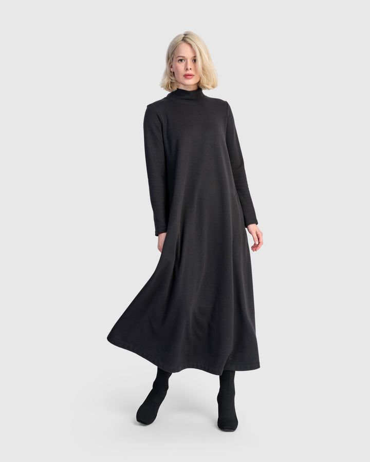 Urban Cloud A-line Dress, Black