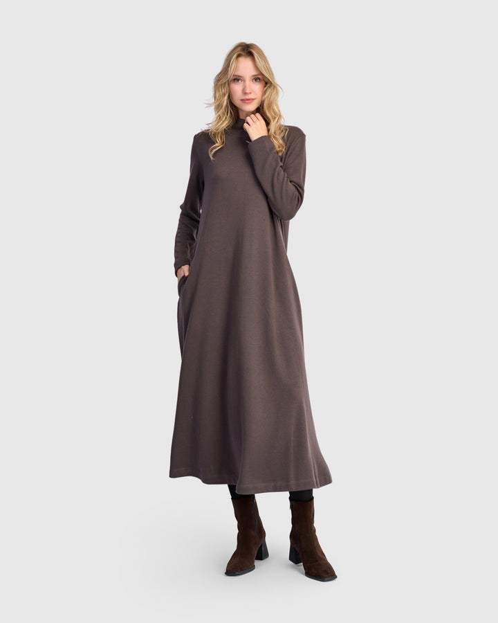 Urban Cloud A-line Dress, Mocha