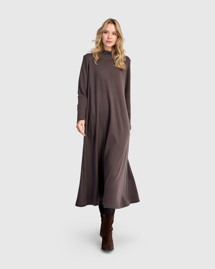 Urban Cloud A-line Dress, Mocha