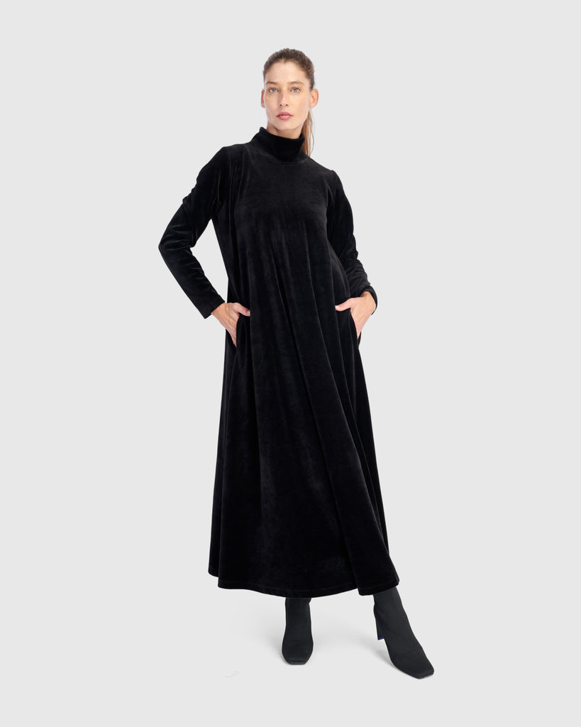 【つき】acka velour long dress サイズ1 D.Q.RZhong Women's Plus Size V Neck Velvet Dress Long Sleeve Wrap