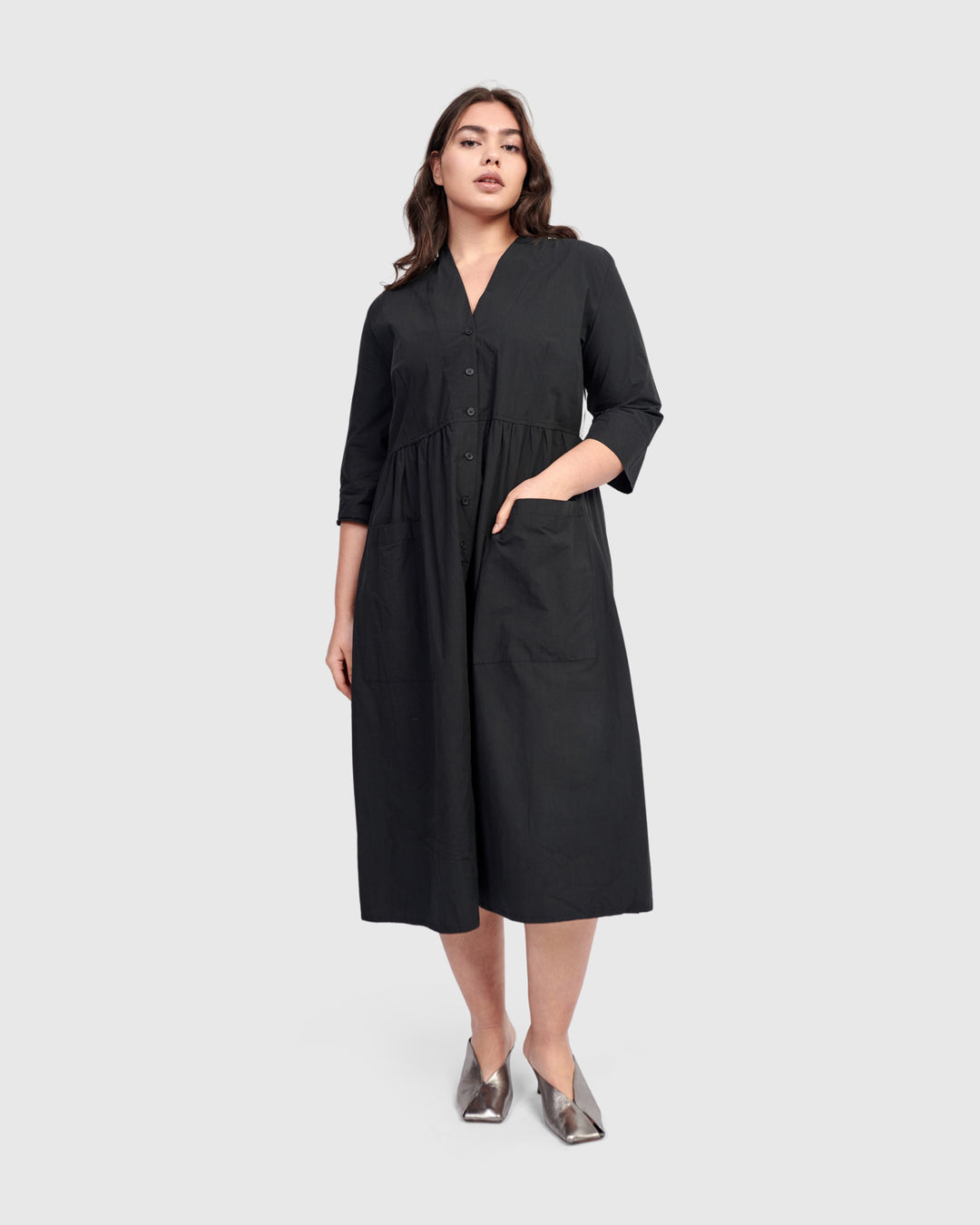 urban midi dress URBAN EMPRESS VELVET MIDI DRESS, Black / S