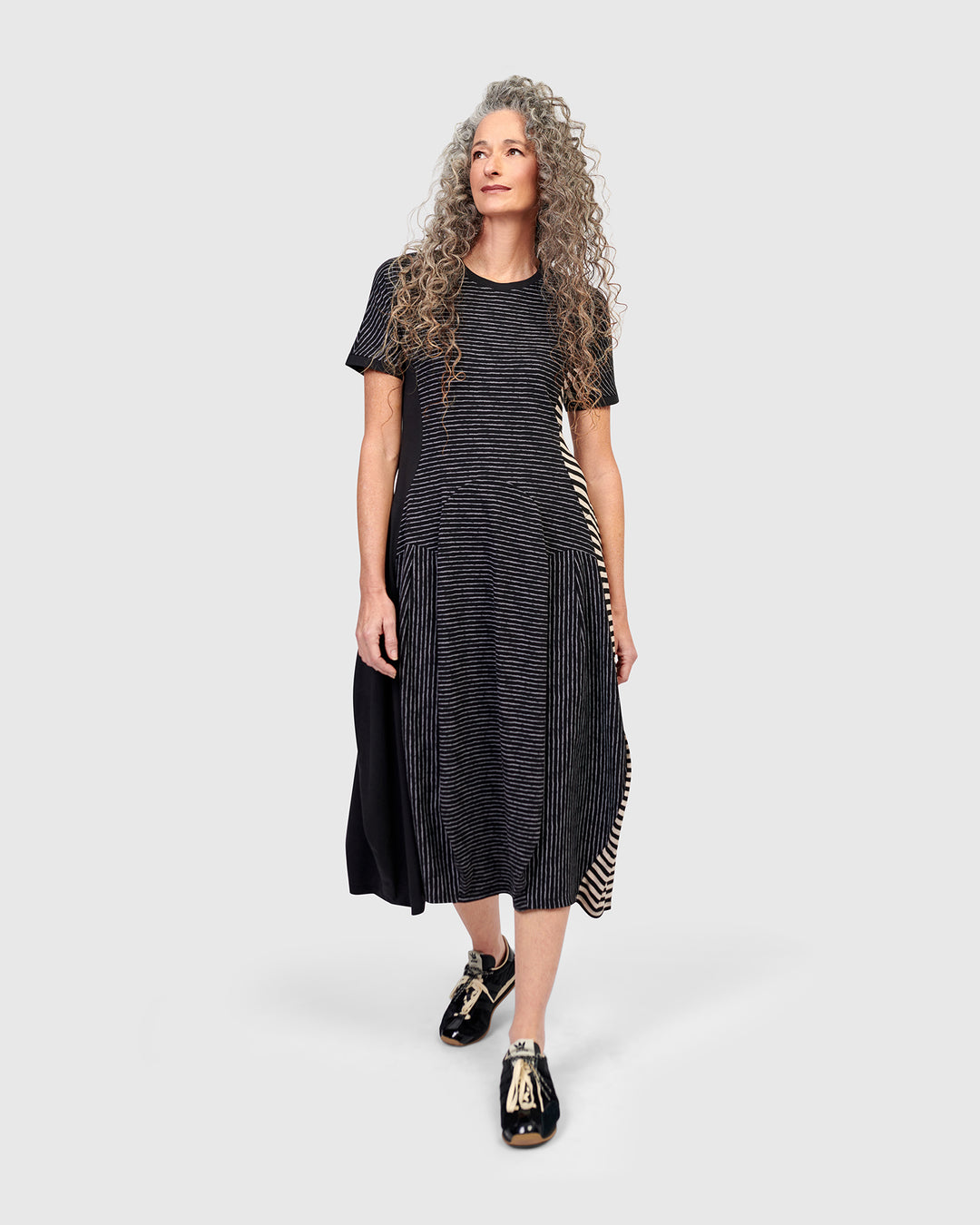 Urban Yucatan Crew Cocoon Dress, Stripes