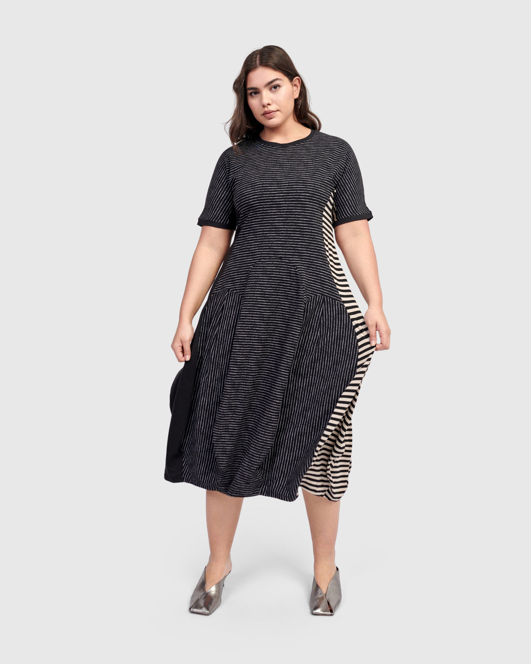 Urban Yucatan Crew Cocoon Dress, Stripes