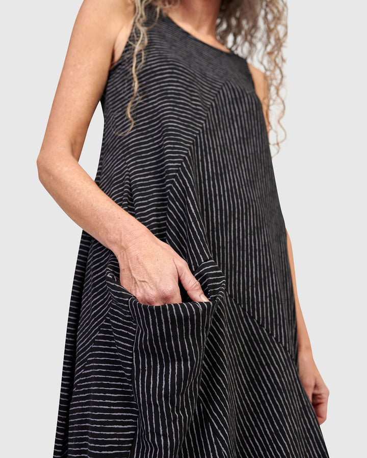 Urban Sahara Midi Dress, Pinstripes