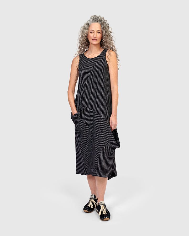 Urban Sahara Midi Dress, Pinstripes