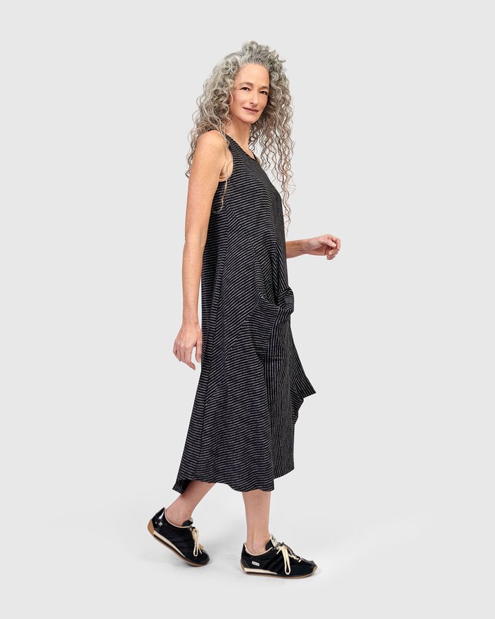 Urban Sahara Midi Dress, Pinstripes