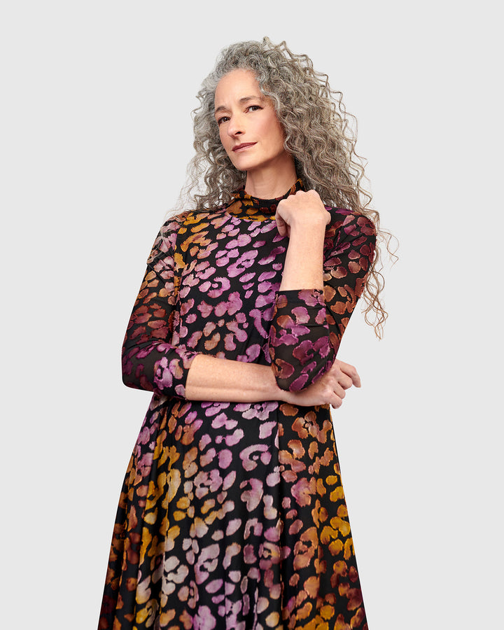 Ember Mockneck Cocoon Dress, Bloom