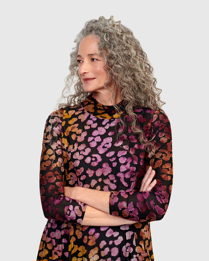 Ember Mockneck Cocoon Dress, Bloom