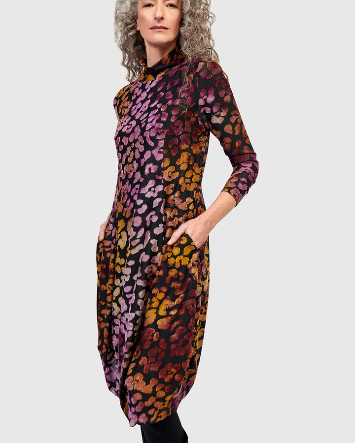 Ember Mockneck Cocoon Dress, Bloom