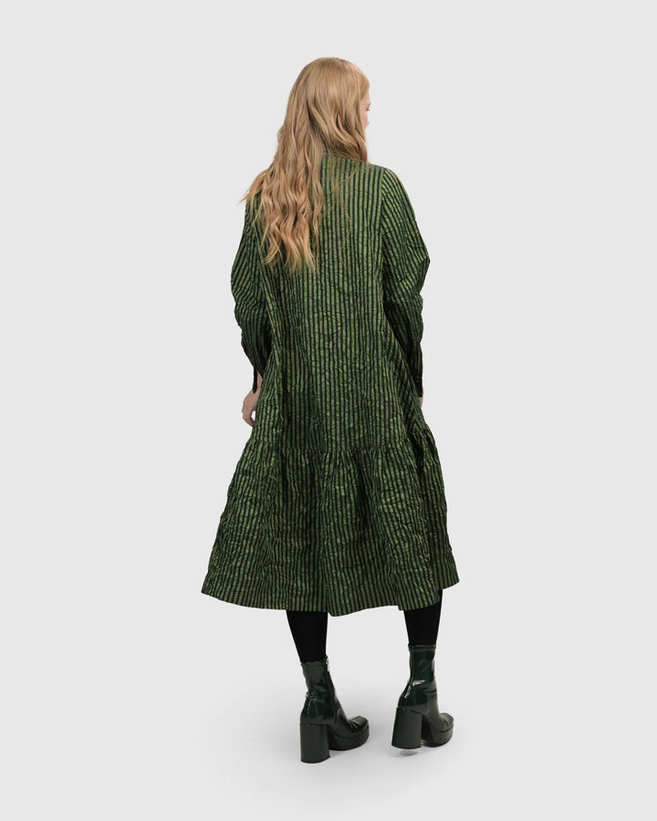 Cabaret Oversized Crinkle Dress, Green