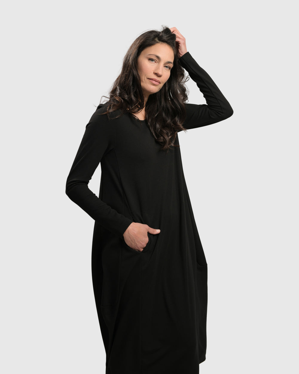 Essential Toned Up Midi Dress, Black – Alembika U.S.