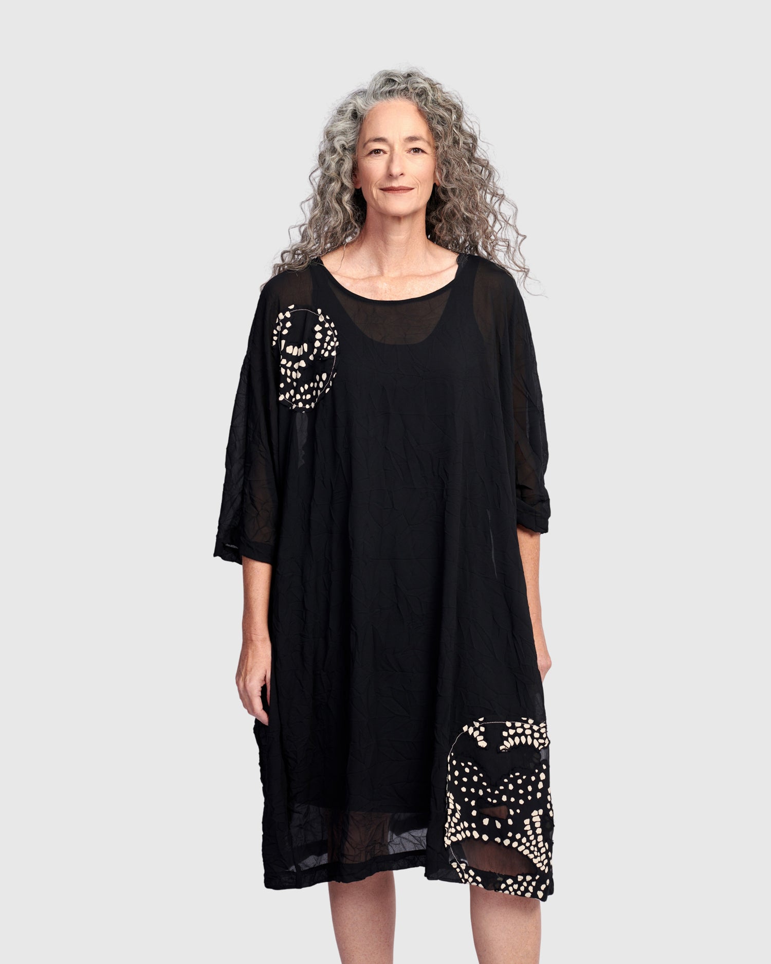 Bibiy ♡ MELINDA CAPE BLACK Luxardo Muumuu Dress, Galaxy – Alembika U.S.