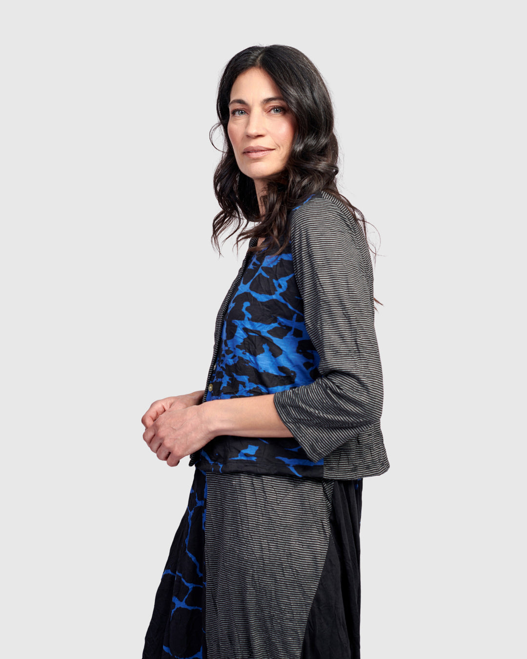 Capricorn Crop Cardigan, Blue