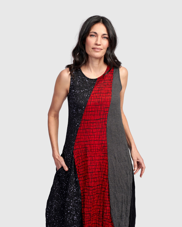 Blaise Sleeveless Dress, Red