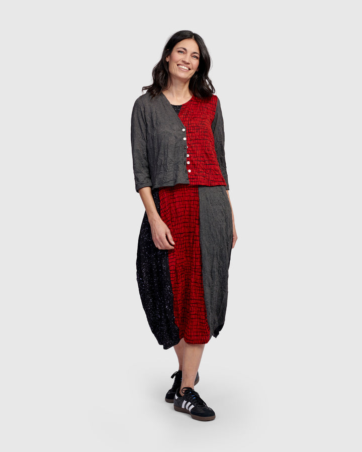 Capricorn Crop Cardigan, Red