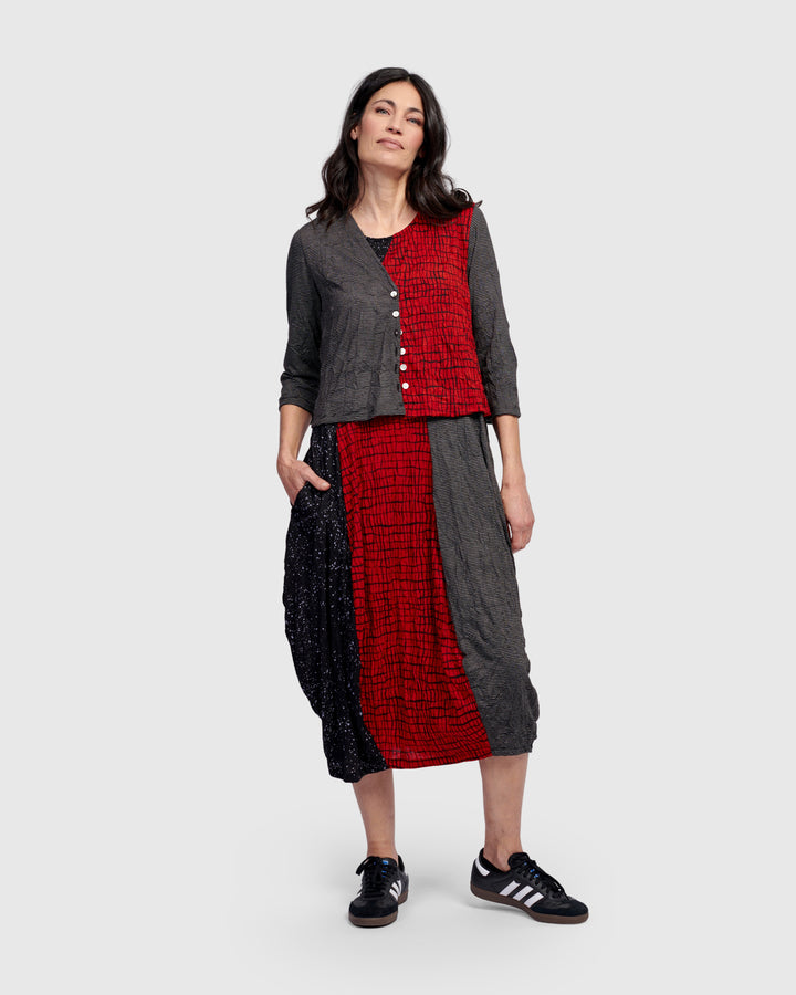 Capricorn Crop Cardigan, Red