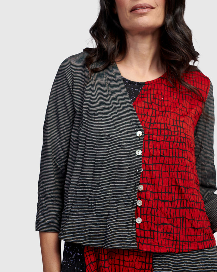 Capricorn Crop Cardigan, Red