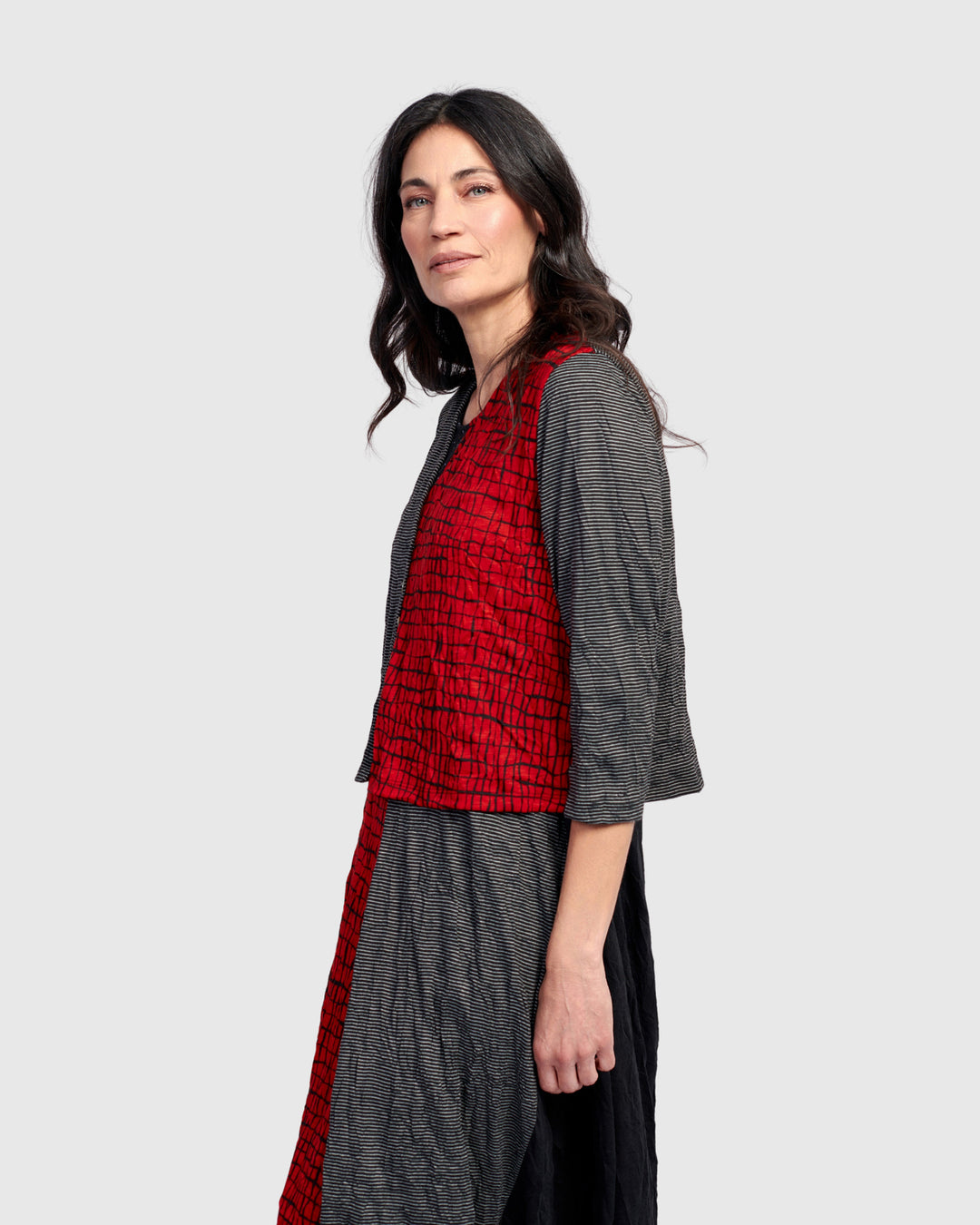 Capricorn Crop Cardigan, Red