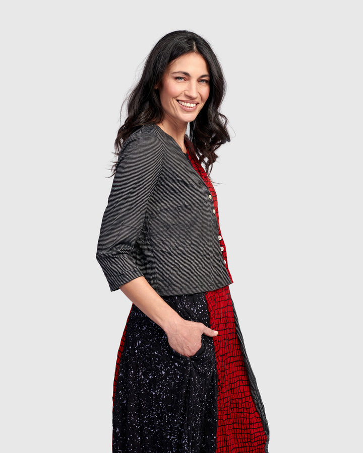 Capricorn Crop Cardigan, Red