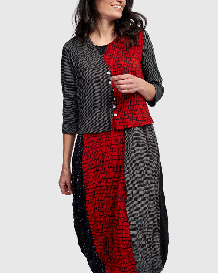 Capricorn Crop Cardigan, Red