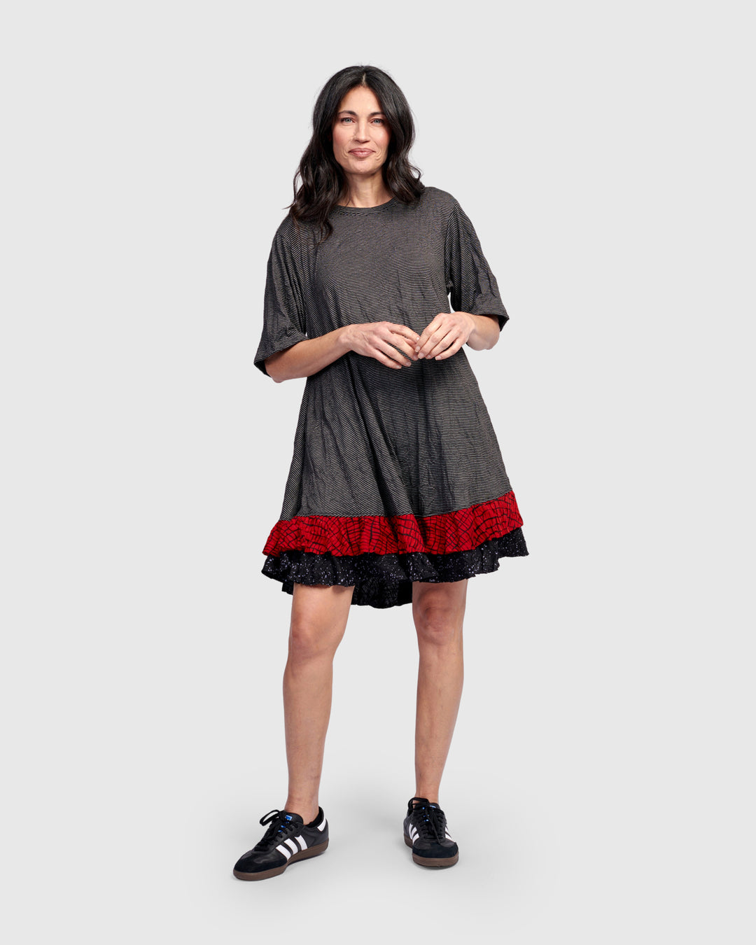 Ember Ruffle Dress, Red