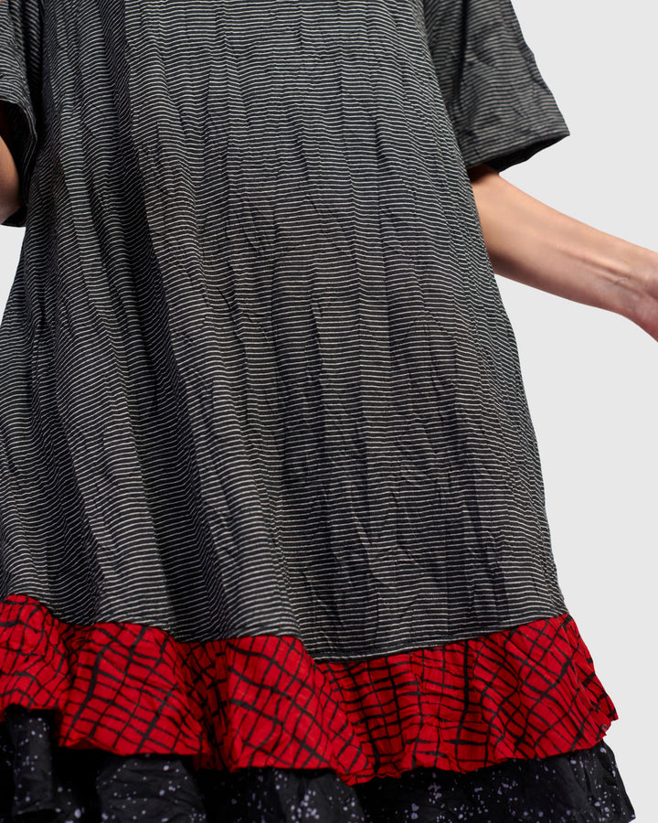 Ember Ruffle Dress, Red