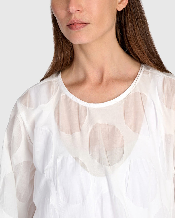 Lucent Oversized Dress, Sheer White