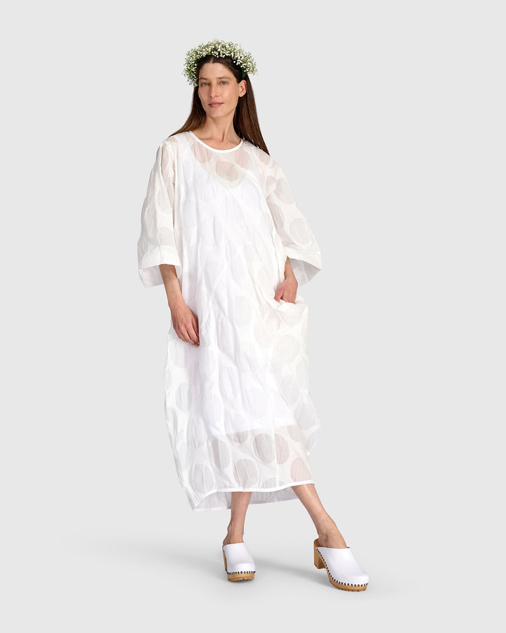Lucent Oversized Dress, Sheer White