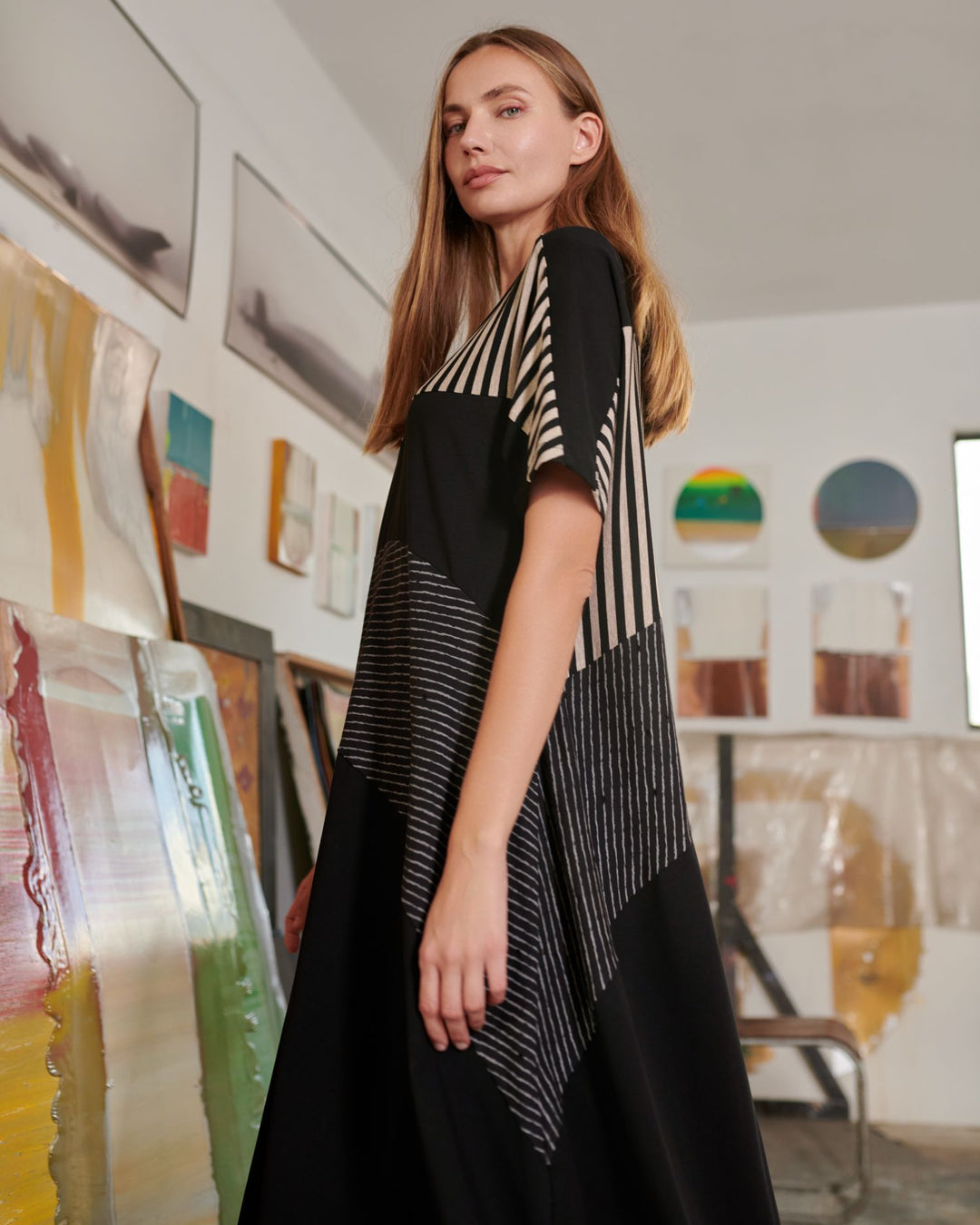 Urban Santa Fe T-Shirt Dress, Stripes Alembika U.S. Urban Santa Fe T-Shirt Dress, Stripes Alembika U.S.