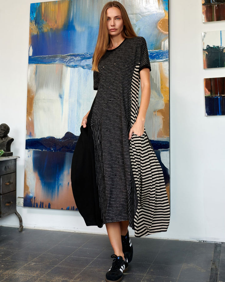 Urban Yucatan Crew Cocoon Dress, Stripes