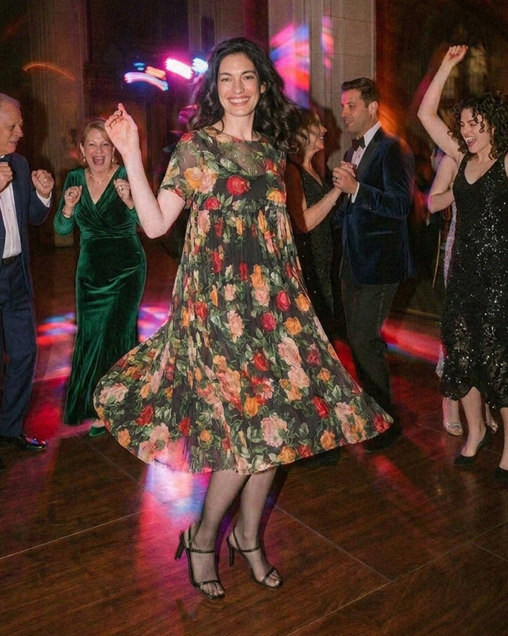 Night in the Garden Dress, Sheer Floral