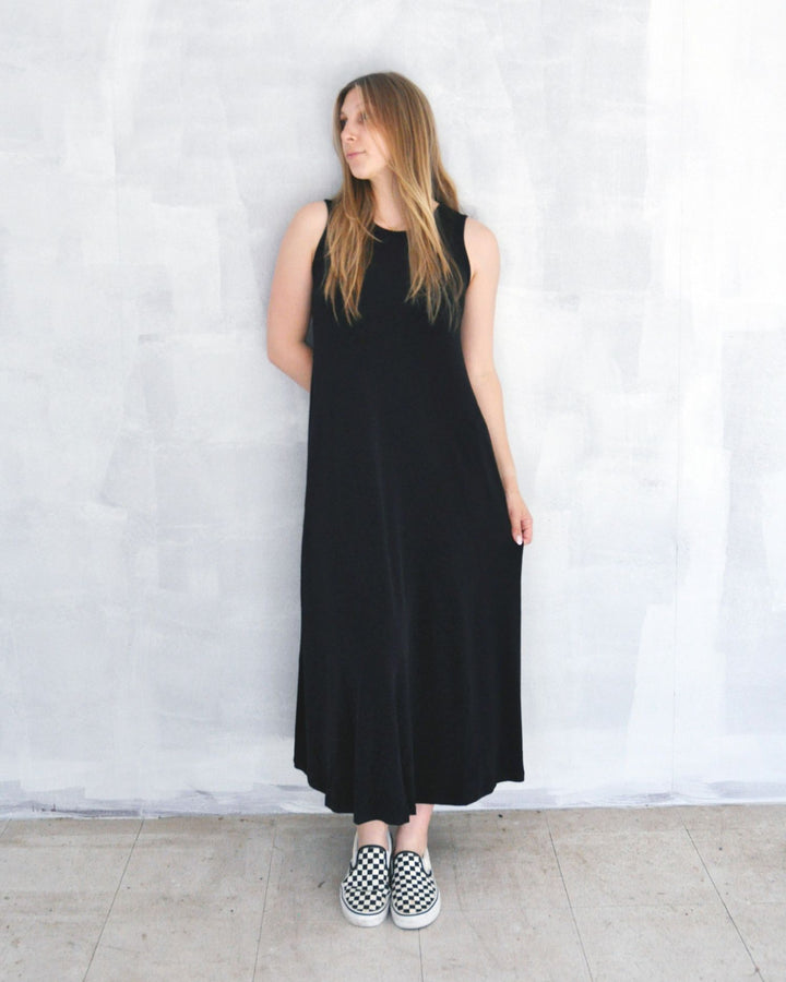 Essential Slinky Tank Dress, Black