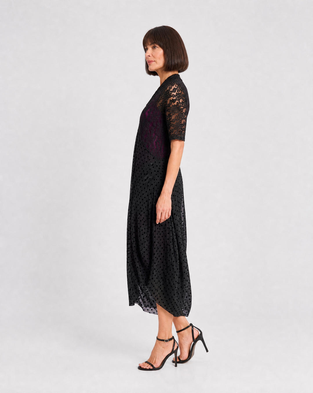 Stiletto Lace Cocoon Dress, Black