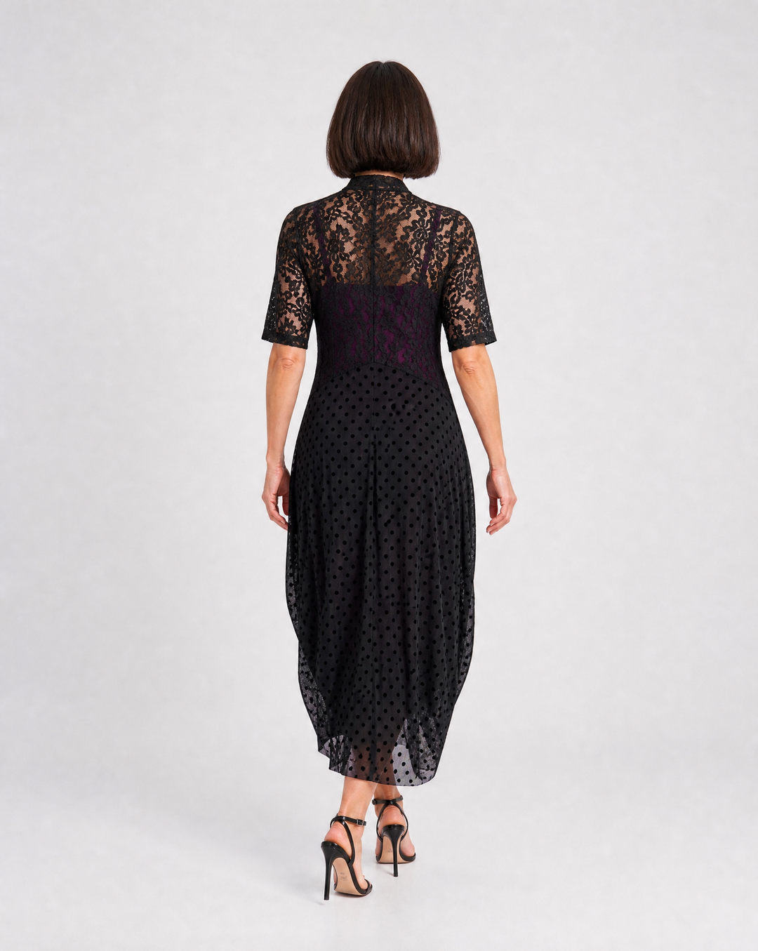 Stiletto Lace Cocoon Dress, Black