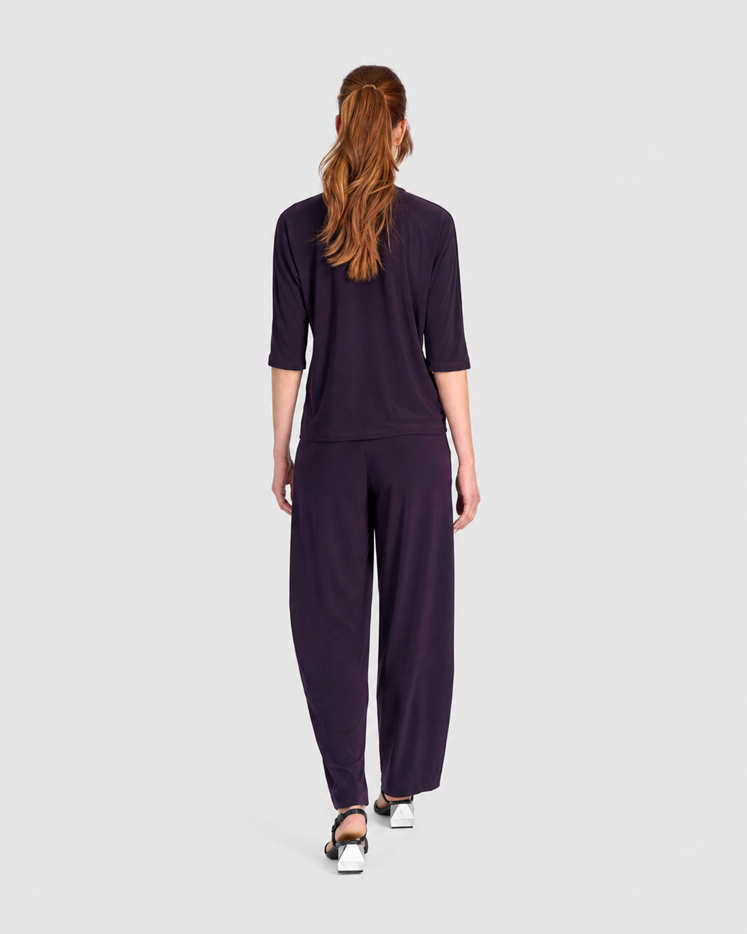 Fluid Slinky Dolman Top, Plum