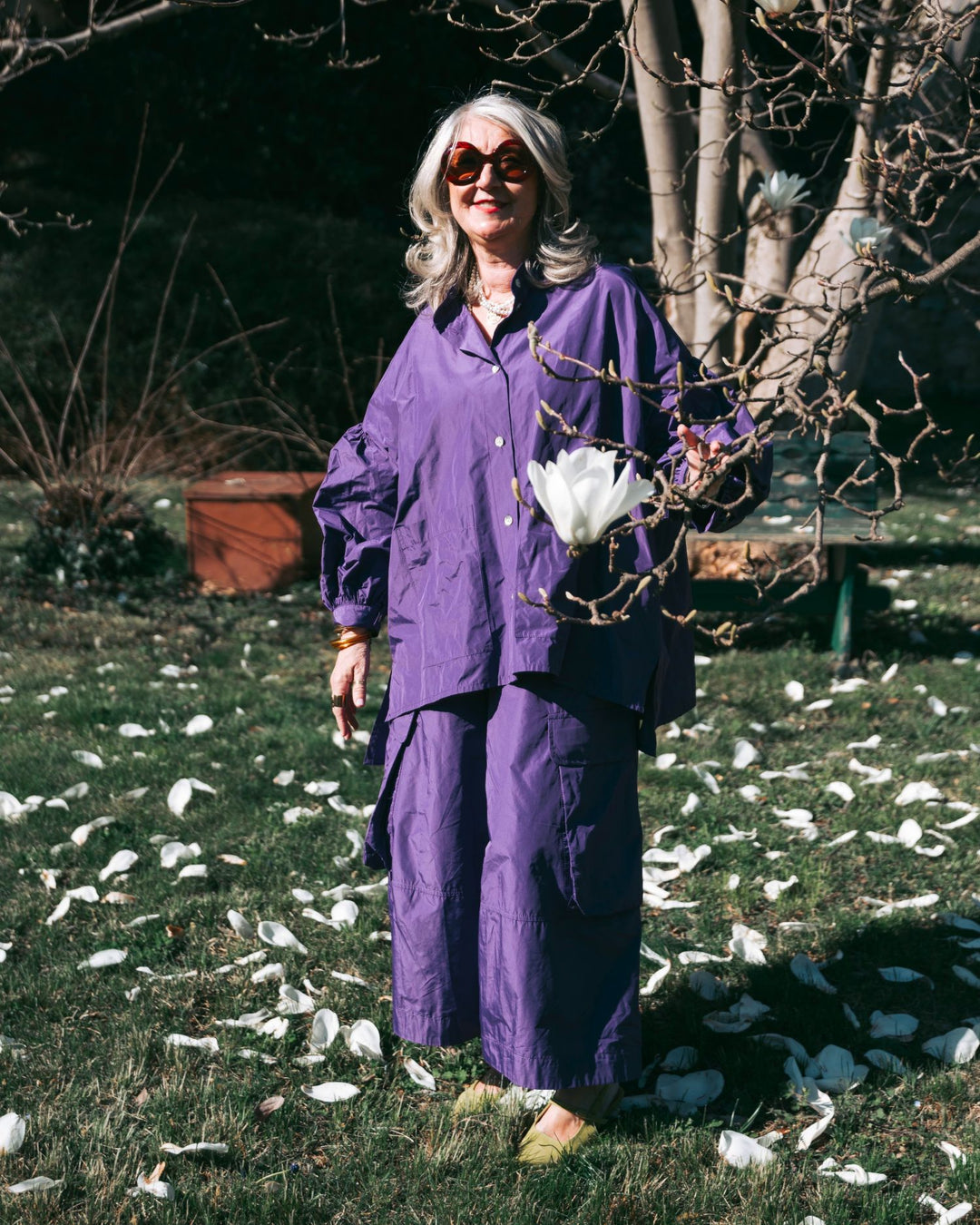 Essential Taffeta Puff Shirt, Amethyst