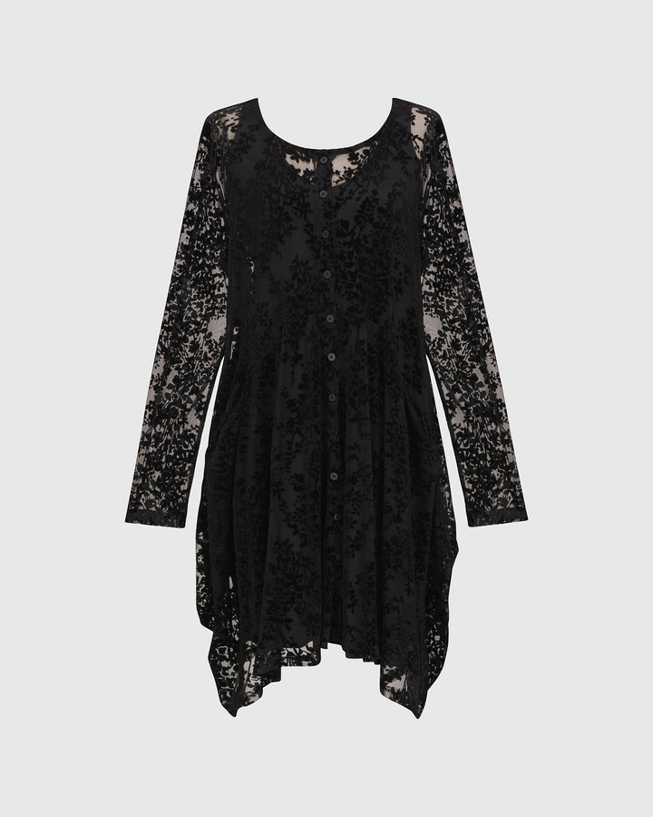 RACEY LACEY BUTTON DOWN TUNIC, LACE