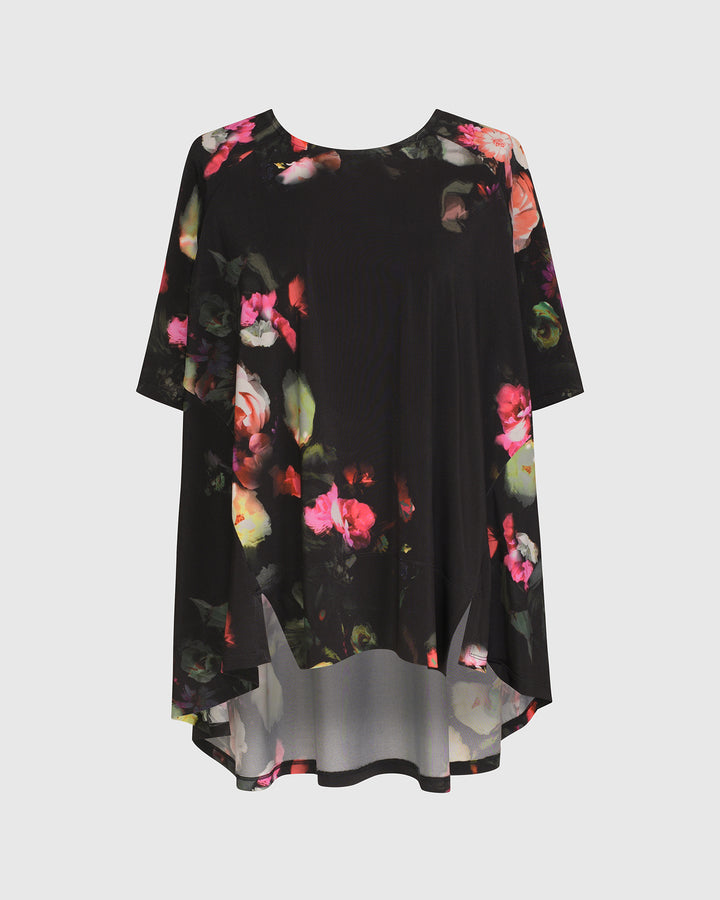 DRINKS-ON-ME TRAPEZE TOP, FLORAL