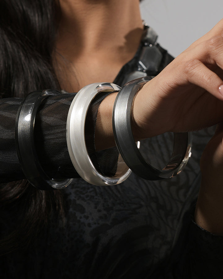 Minimalist Bangle Bracelet, Frost