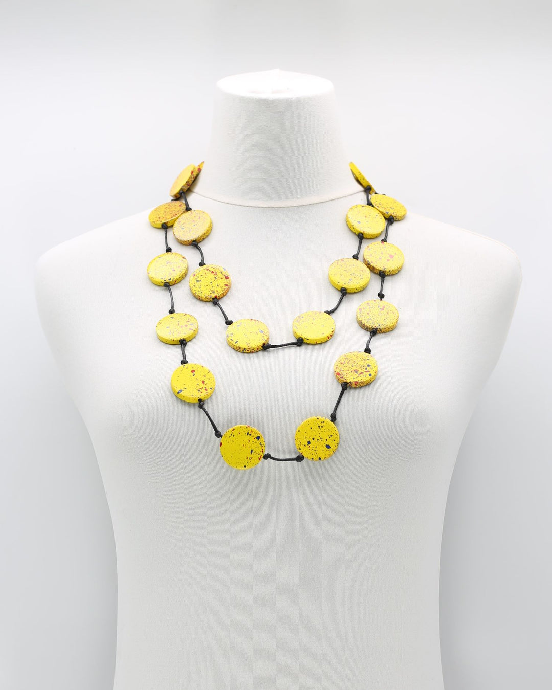 Large Coin Necklace, Yellow Graffiti