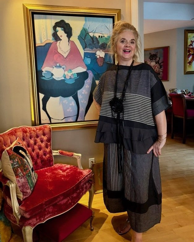 Urban Marisol Wide Leg Pant, Slate Stripes