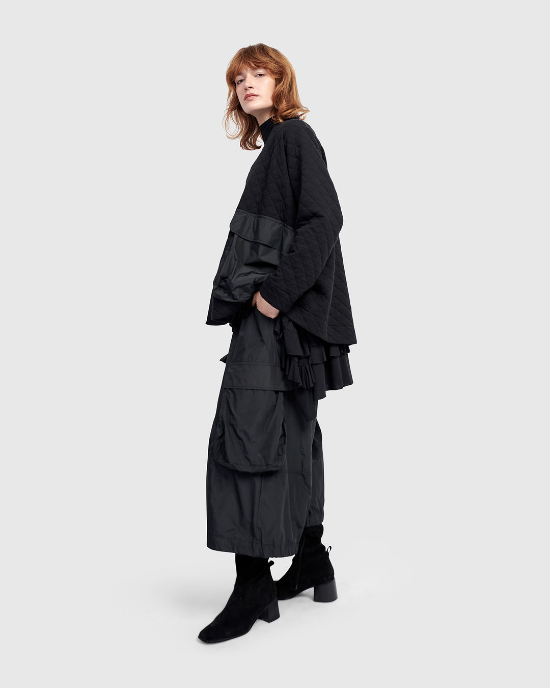 Urban Wide Cargo Pants, Black