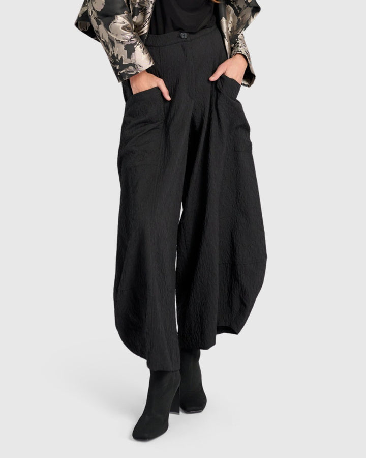 Jade Jacquard Punto Pants, Black