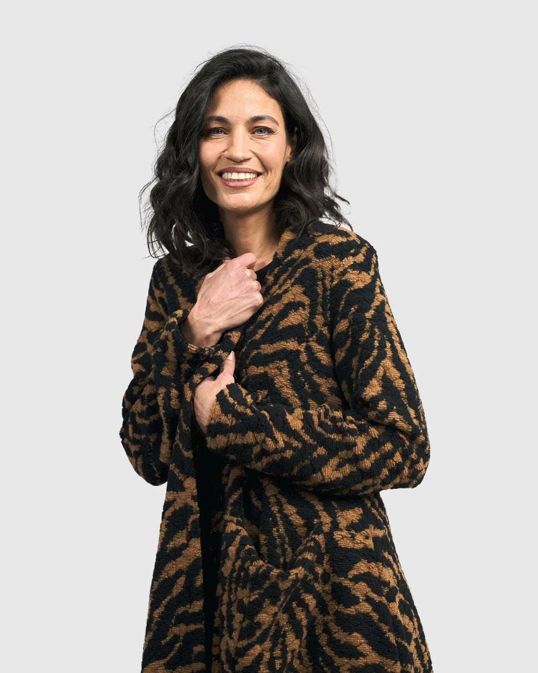 Penny Cocoon Coat, Tiger