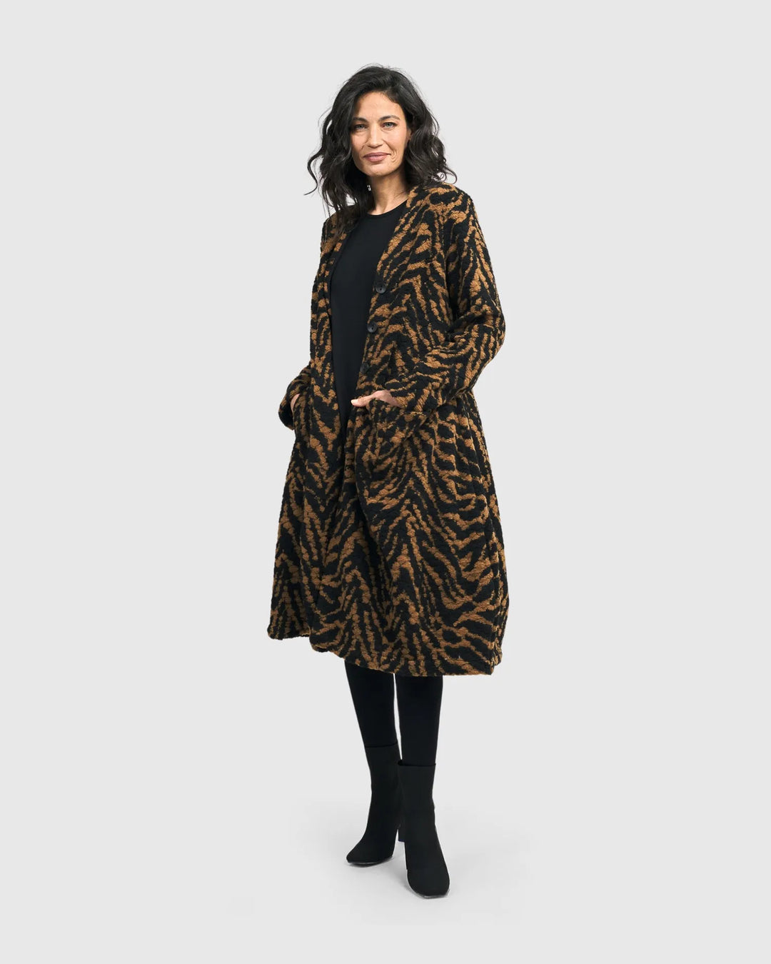 Penny Cocoon Coat, Tiger