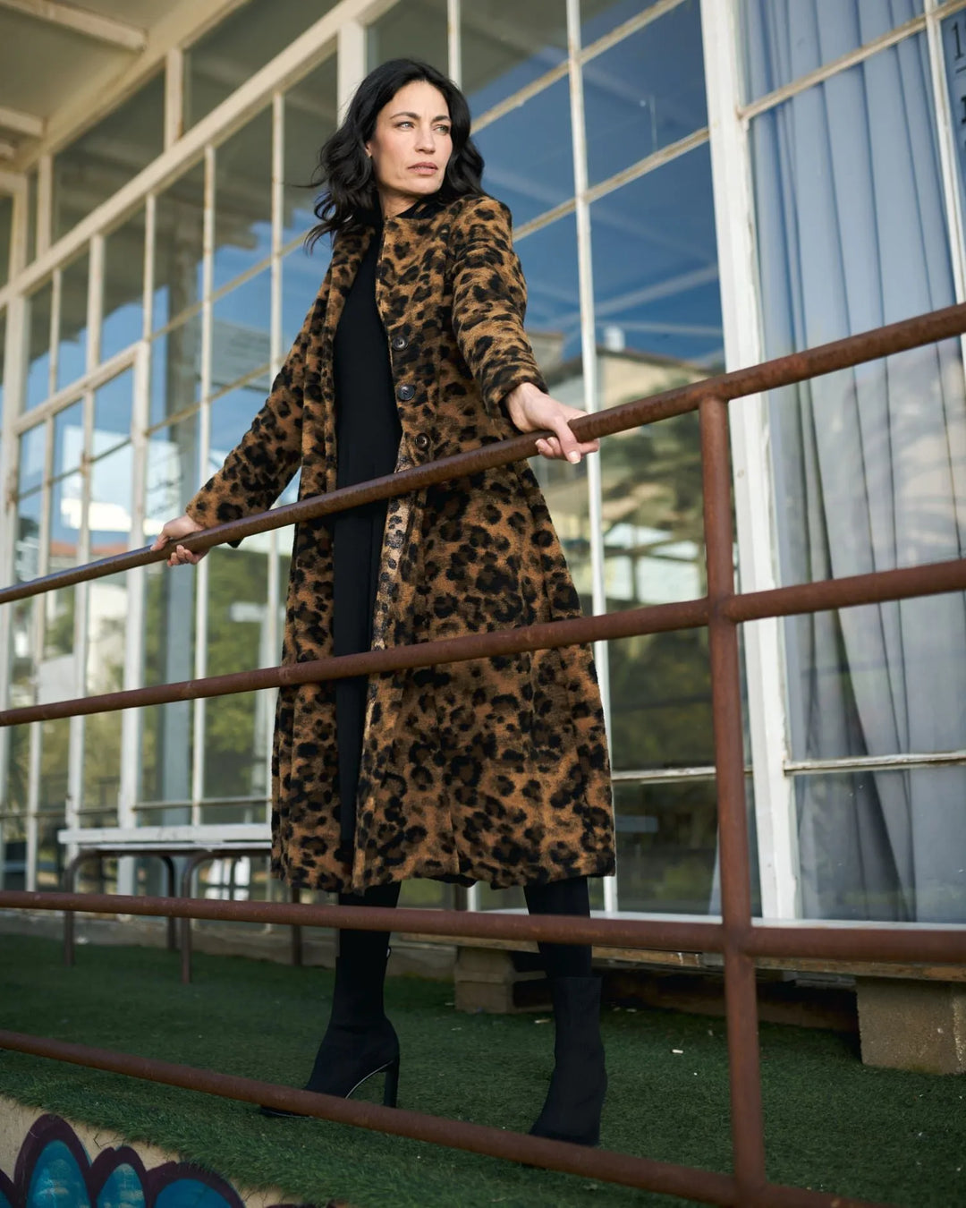 Blondie Cocoon Coat, Leopard