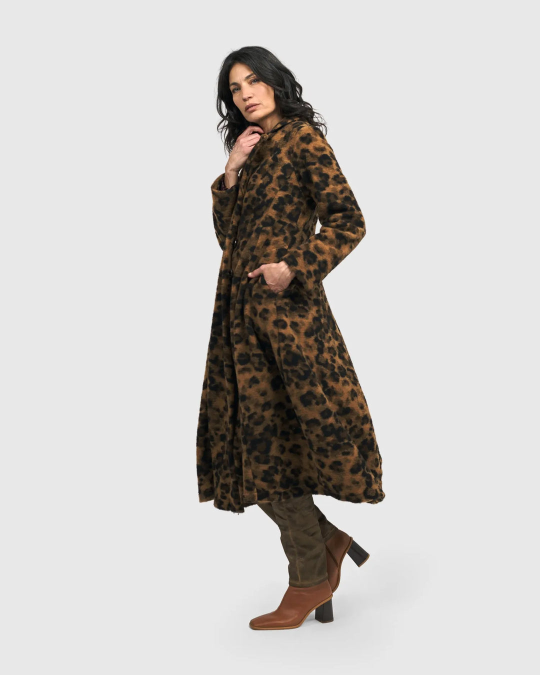 Blondie Cocoon Coat, Leopard