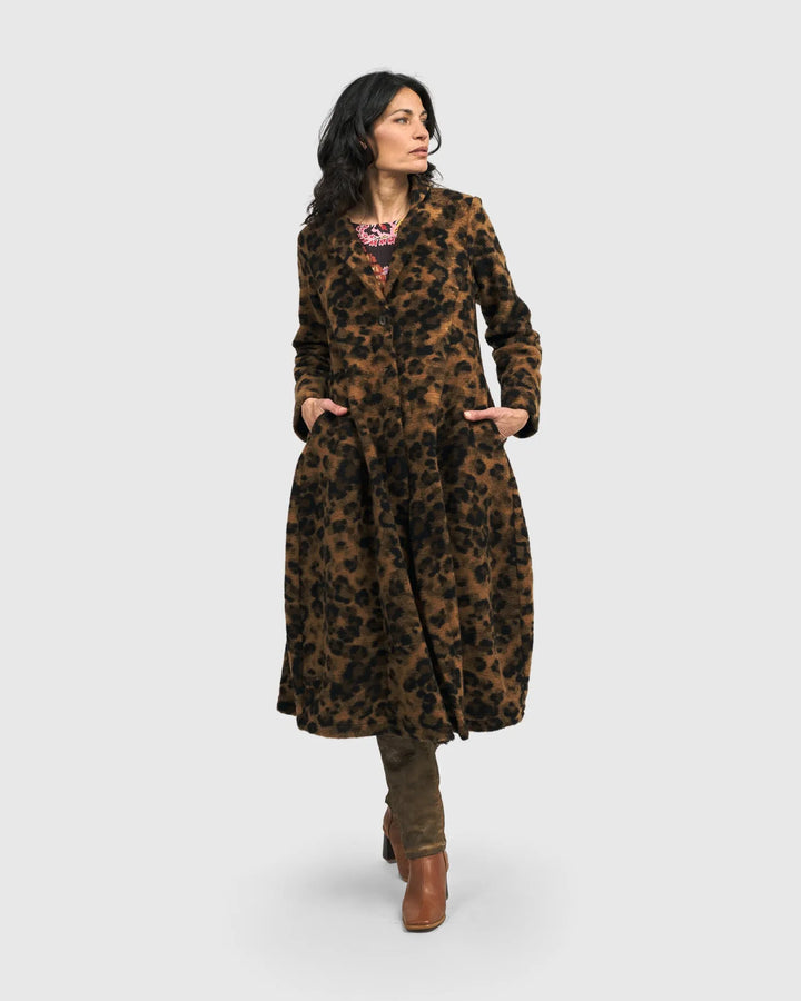 Blondie Cocoon Coat, Leopard