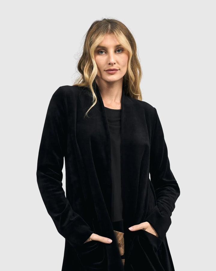 Velvet Smoking Jacket, Black